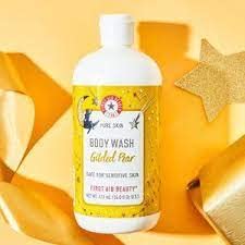 First Aid Beauty FAB Pure Skin Body Wash Gilded Pear Holiday Collection Deep Cleansing Limited Edition 16 Fl oz