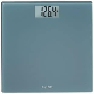 Taylor Precision Products Glass Digital Scale Body Weight Bathroom Scale Highly Accurate 400 LB Capacity Auto On and Off Scale Blue