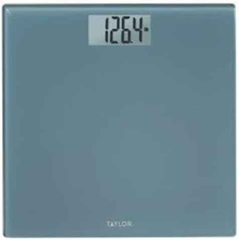 Taylor Precision Products Glass Digital Scale Body Weight Bathroom Scale Highly Accurate 400 LB Capacity Auto On and Off Scale Blue