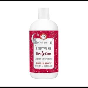 First Aid Beauty FAB Pure Skin Body Wash Candy Cane Holiday Collection Deep Cleansing Limited Edition 16 Fl oz