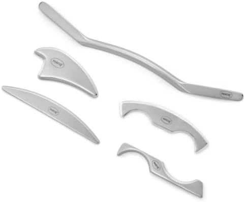FASCIQ | IASTM Massage Tools Set Large | Kit of 5 Soft Tissue Release Tools | Stainless Steel | More efficient and Less fatiguing Therapies| for Myofascial Scar- Deep Tissue Massage and Scraping