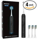 Sonic Electric Toothbrush 4 Brushing Modes Smart Timer IPX7 Waterproof Black for Adults and Kids
