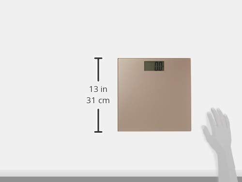 Taylor Digital Scale for Body Weight 400 LB Capacity Durable Glass Platform 11.8 x 11.8 Inches Easy Read 3.2 x 1.5 In Display Offering Daily Use in Homes for Enhance Performance Champagne