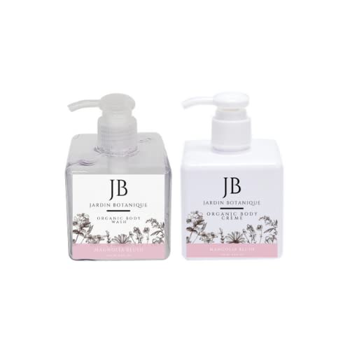 Magnolia Blush Organic Body Wash &amp Body Crème Set (8 Oz Body Wash &amp Crème Bottles)