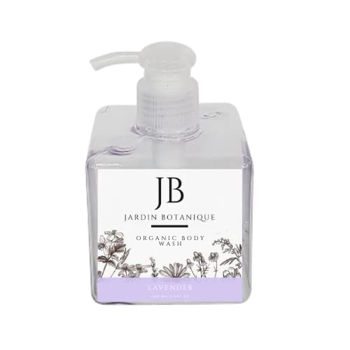 Lavender Organic Body Wash &amp Body Crème Set (8 Oz Body Wash &amp Crème Bottles)