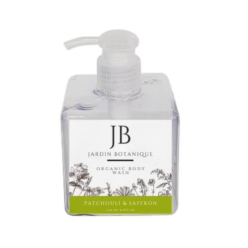 Patchouli &amp Saffron Organic Body Wash &amp Body Crème Set (8 Oz Body Wash &amp Crème Bottles)