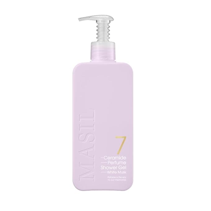 MASIL 7 Ceramide Perfume Shower Gel for Sensitive Skin Moisturizing Body Wash for Women Aroma Liquid Soap with 15 Natural Extracts Korean Skincare Bath &amp Home Spa (1 White Musk)