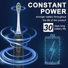 Sonic Electric Toothbrush 4 Brushing Modes Smart Timer IPX7 Waterproof Black for Adults and Kids