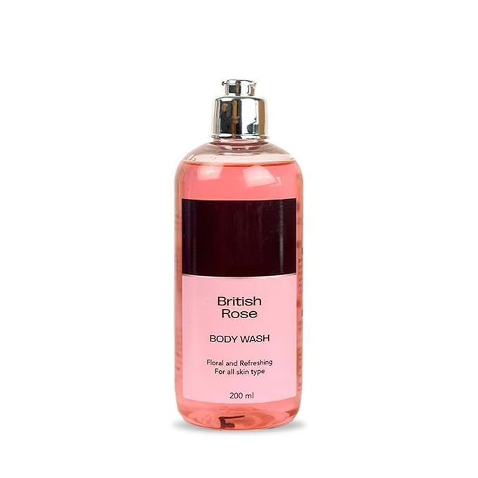 NS British Rose Body Wash - Deep Cleansing | Exfoliating | Nourishing Liquid Soap | Men and Women - 200ml