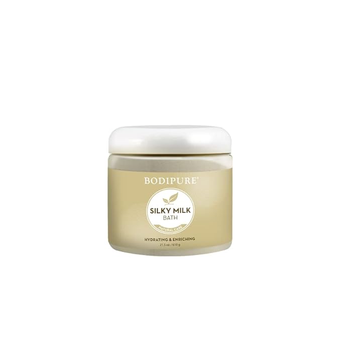 Bodipure Silky Milk Body Bath - Fortified with Natural Milk Proteins to Retain Moisture and Cleanse Skin - Gently Exfoliating and Moisturizing 21.5 Ounce