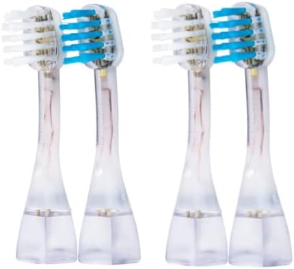 Emmi-dent Platinum 4-Pin Kids Bristle-Head Attachments - Electric Toothbrush Replacement Heads. Cleans with Ultrasound Waves. (Kids/Young Adult 4 Pack)