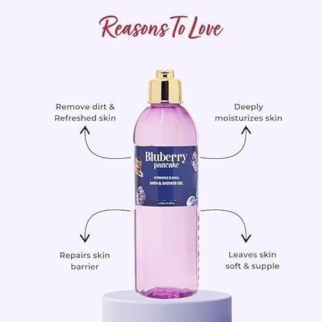 Bluberry Pancake Bath &amp Shower Gel - Luxury Body Wash for Women &amp Mens - Shower Gel Women - 100% Vegan - Luxury Beauty - Body Skin Care Products - 250 ml