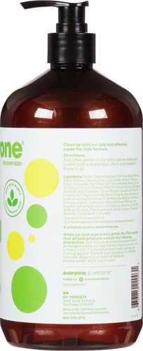 Everyone 3-in-1 Kids Soap Body Wash Bubble Bath Shampoo 32 Ounce (Pack of 4) Tropical Coconut Coconut Cleanser with Plant Extracts and Pure Essential Oils