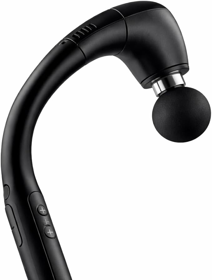 Deep Tissue Massage Gun with Long Handle – 12mm Percussion Massager for Back and Neck 4 Massage Heads Adjustable Speeds Ergonomic Handheld Design