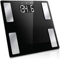 Vivitar PS-V163-B Body Analysis Digital Bathroom Scale With An Easy To Read LCD Display Wireless Weight Smart Body Fat Scale Sleek Tempered Glass Platform Large Display 400 Pounds Black