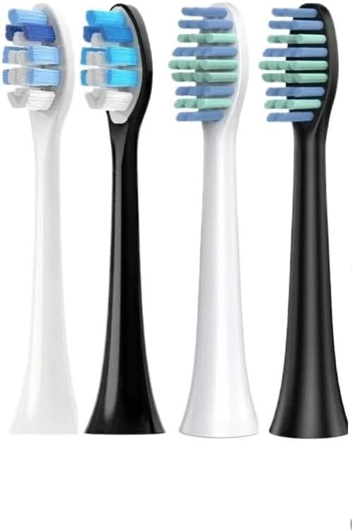 Compatibility for Toothbrush Head SN903/SN901/905/601/SN801/SN810/SN201/SNK01/ST802/ST903 Bristles Soft Brush Heads(4PCS Black)