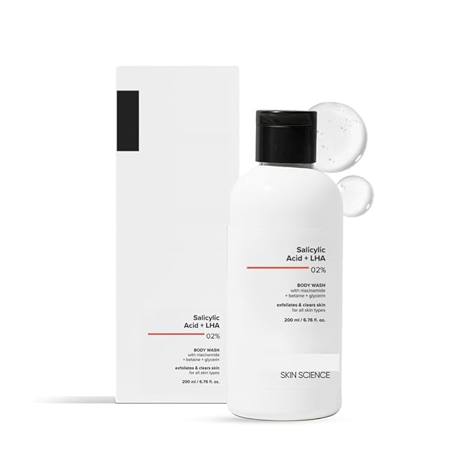 2% Salicylic Acid + LHA Body Wash | Un-even Rough &amp Bumpy Skin | Sulphate (SLS) Dye &amp Fragrance Free | Shower Gel For Women &amp Men | 200 ml.