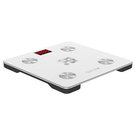 CUBITT Smart Digital Weight Scale 13 Body Composition Analizer BMI Muscle Mass Body Fat Scale with Smartphone App sync with Bluetooth (White)