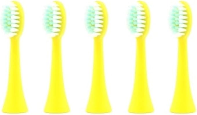 5 Pieces Replacement Brush Heads Electric Toothbrush Teeth Whitening Pattern Soft Head Oral Care(Yellow)