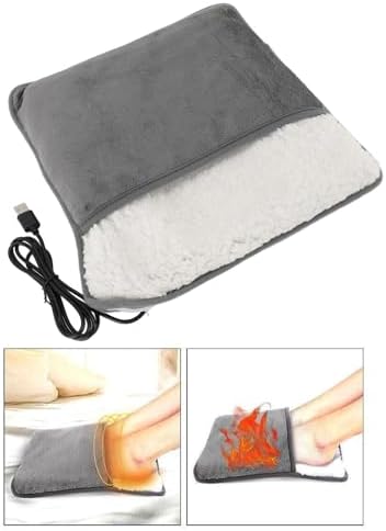 Foot Massager Heated Foot Warmer Washable Soft Heated Slippers Portable Feet Warmer Heating Pad Foot Warmers for Feet with Constant Temperature USB for Men and Women Foot Heating Pad