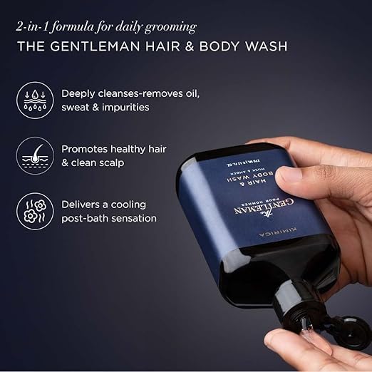 the Gentleman Hair &amp Body Wash Musk &amp Amber Scent Liquid Form Alcohol Free for All Skin Types