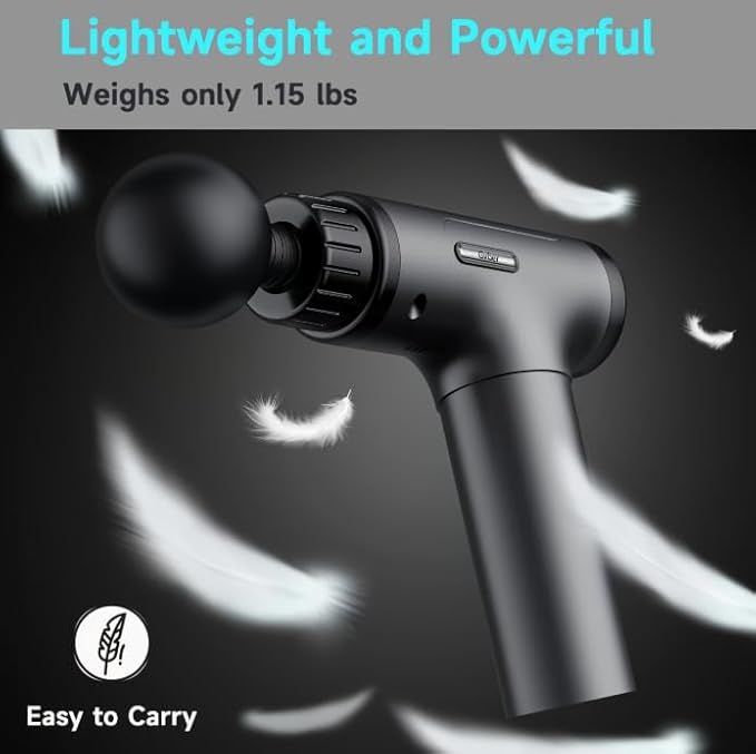 Athlete Massage Gun Deep Tissue Percussion Handheld Massager with 30 Speeds Portable Electric Muscle Massager 2500mAh Battery 9 Heads for Back Neck Shoulder Gift for Him/Her