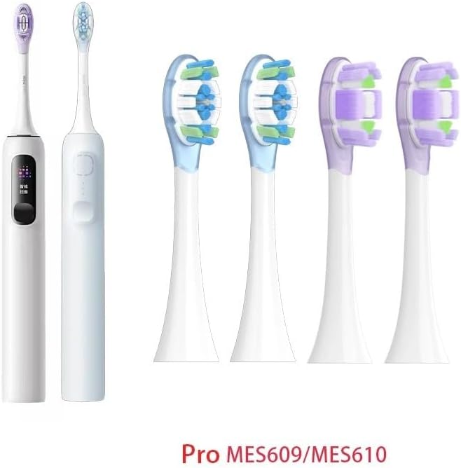 8PCS Replacement Brush Heads Compatible for MES609/610 Pro Sonic Electric Toothbrush Sealed Package(8 pcs Blue)