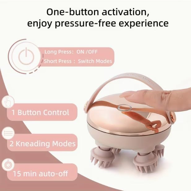 HomeBeyond Electric Scalp Massager Head Massager Scalp Stress Relax Rechargeable IPX7 Waterproof 2 Massage Styles 8 Removable Claws for Head/Body Massage &amp Face Cleaning