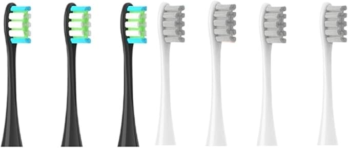 Compatible for Flow/X/X PRO/ Z1/ F1/ One/Air 2 /SE Brush Heads Soft Sonic Toothbrush Vacuum Bristle 7pcs Replacement(3 Black 4Grey)