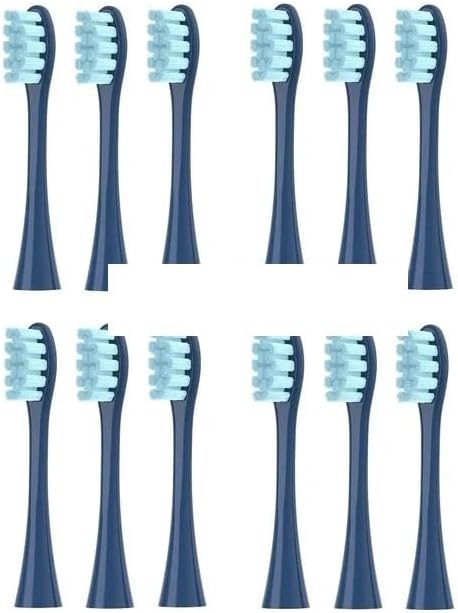 4/8/12/16 Pcs Replacement Toothbrush Heads Compatible with Oclean X/X PRO/ Z1/ F1/ One/Air 2/ SE Sonic Electric Toothbrush Dupont Bristle(12 Pcs Blue)