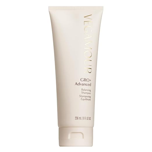 VEGAMOUR GRO+ Advanced Balancing Shampoo | Lightly Exfoliates Cleanses and Removes Buildup Without Stripping | For Severe Signs of Thinning | Color Safe Vegan Cruelty-Free (8 Fl Oz)