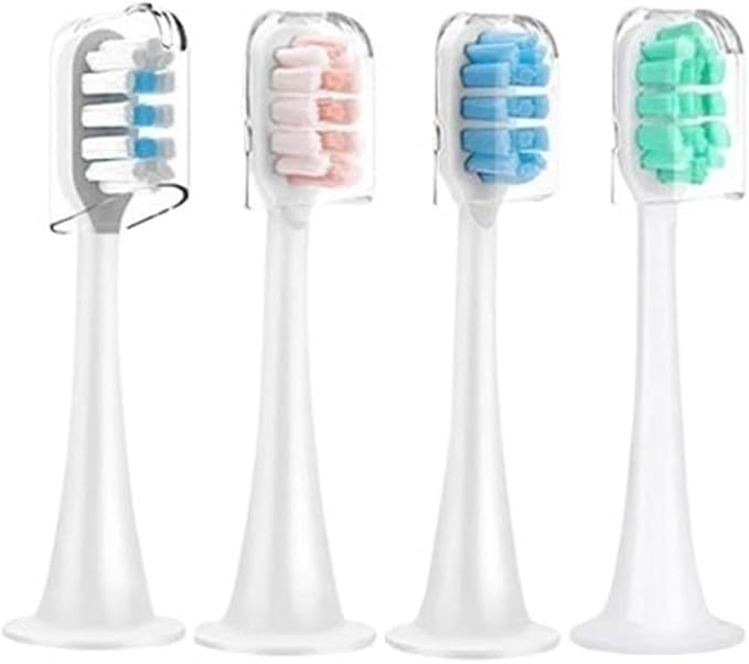 Compatible for Xiaomi Mijia T300/T500/T700 Replacement Brush Heads with Caps Sealed Package Soft(4pcs)