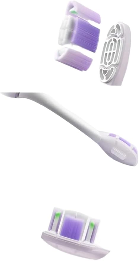 4PCS Compatible for Replacement Brush Heads for Xiaomi Oscillation Electric Toothbrush Pro Mijia MES610 MES609 Head Soft Bristle(Purple)