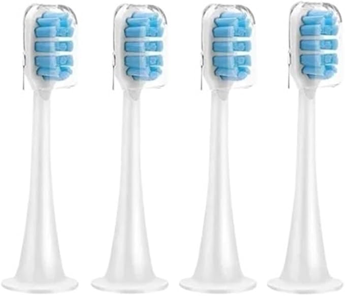 Replacement Brush Heads with Caps Sealed Package Soft for Sonic Electric Toothbrushes(4Blue)