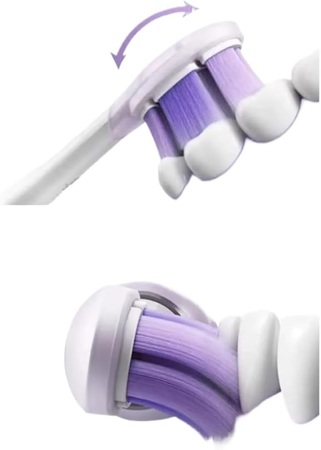 4PCS Compatible for Replacement Brush Heads for Xiaomi Oscillation Electric Toothbrush Pro Mijia MES610 MES609 Head Soft Bristle(Purple)