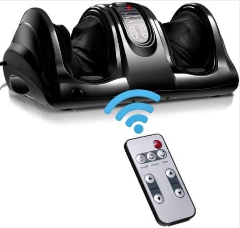 LDAILY Therapeutic Shiatsu Foot Massager Kneading and Rolling Massage for Foot with High Intensity Rollers 4 Optional Modes Electric Shiatsu Foot Massager with Remote Control (Black)