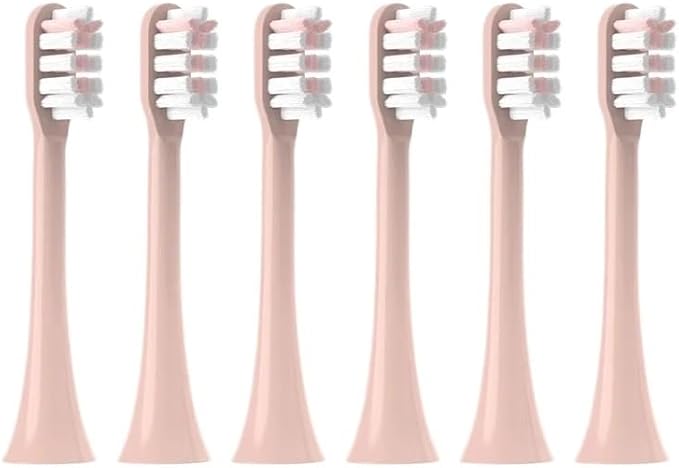 Toothbrushes Head for SOOCAS X3/X3U/X3Pro/V1/X5/X1/D3/D3 Pro Sonic Colorful Toothbrush Soft Bristle Nozzles(6pink)