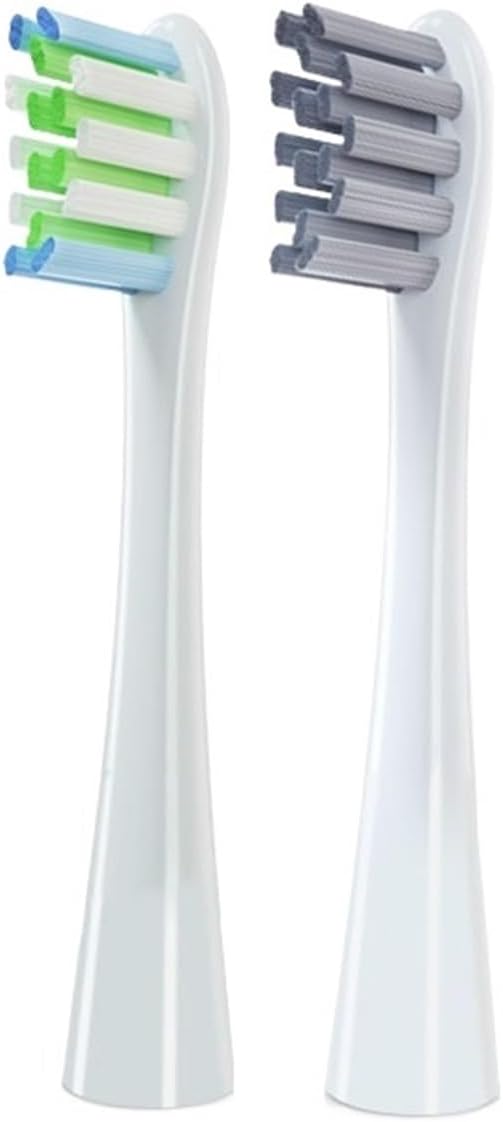 Replaceable Brush HeadsCompatible for X/X PRO/ Z1/ F1/ One/Air 2 /SE Electric Toothbrush Nozzles Vacuum Package(1whtie1gray)