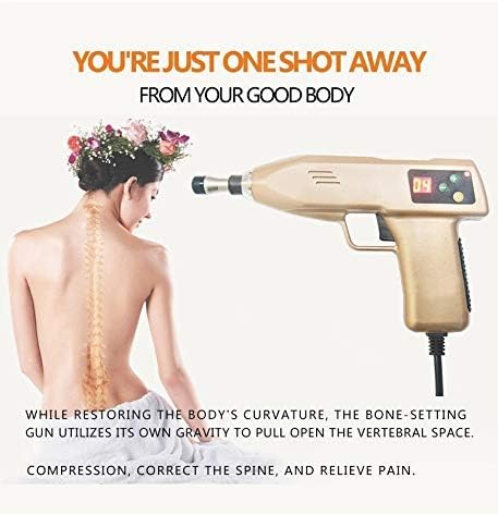 720N Chiropractic Adjusting Tool Instrument Electric Impulse Gun Actuator Massager Professional Massage Equipment Magnetic Therapy Massage Gun (Golden)