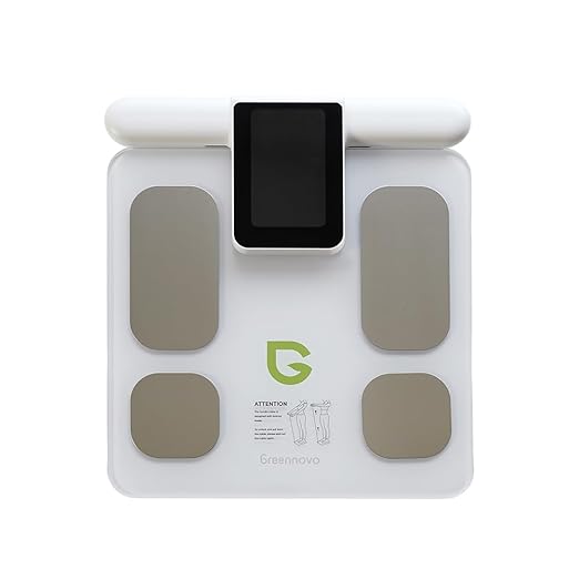 Fitness Body Fat Scales with Hand Sensors 8 Electrodes 29 Body Analysis 180kg Weight Scale Professional Body Fat and Muscle Mass Analyzer with App/Large Display (White)