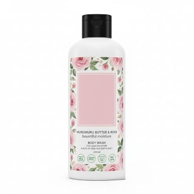 Murumuru Butter &amp Rose Moisturising Body Wash I Liquid Shower Gel I Sulfate Free Paraben Free 200 ml