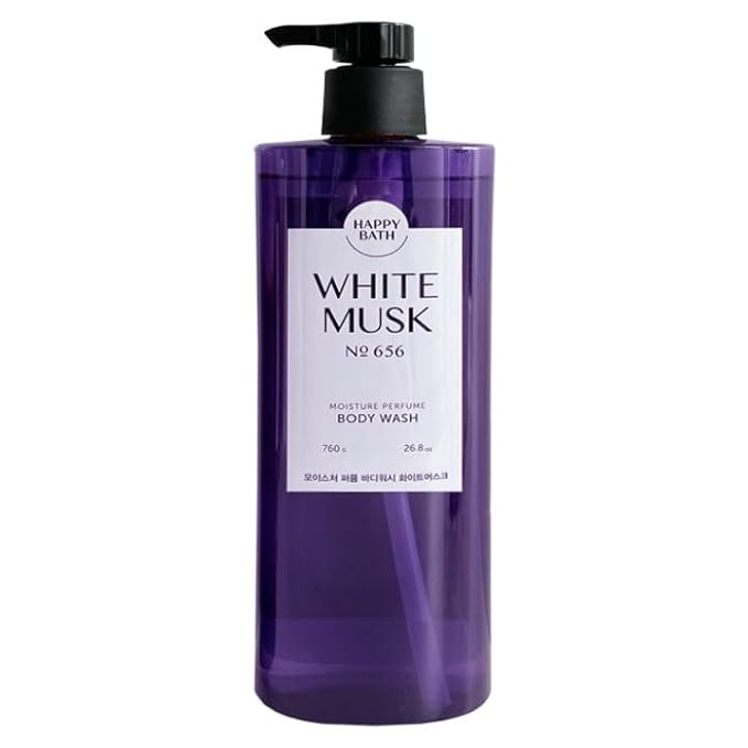 ZEESOON Happy Bath Moisture Performed Shower Body Wash for Women Men No 656 (760ml 25.69 fl oz.) skin care and skin soft body cleansing foam (White Musk)