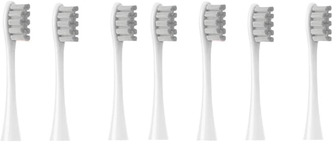 Compatible For OcleanFlow/X/X PRO/ Z1/ F1/ One/Air 2 /SE Brush Heads Soft DuPont Sonic Toothbrush Vacuum Bristle 7pcs Replacement Heads(7pcs Grey)