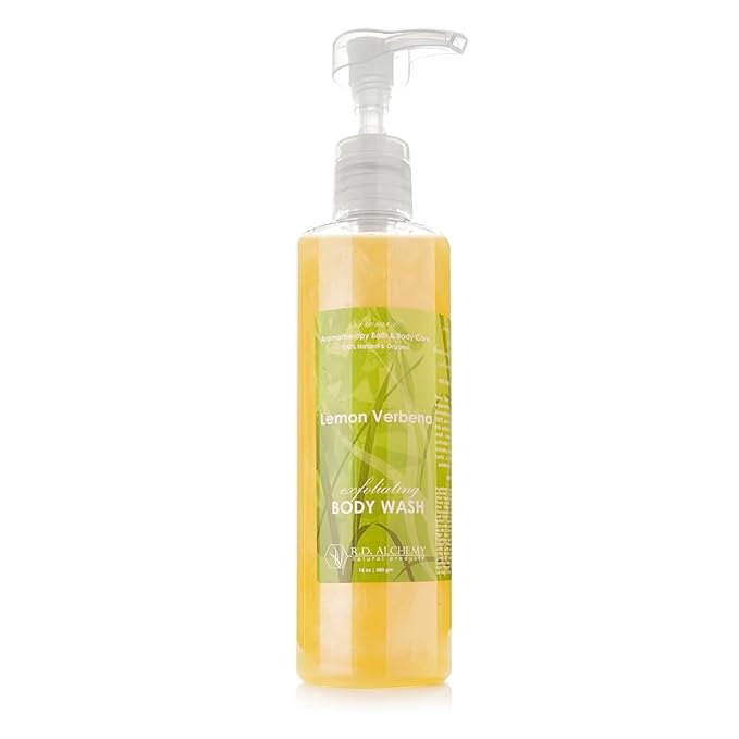 RD Alchemy - 98% Natural &amp Organic Lemon Verbena Body Wash Shower Gel - Light and Bright Scent to Awaken and Energize while Cleansing Exfoliating and Renewing