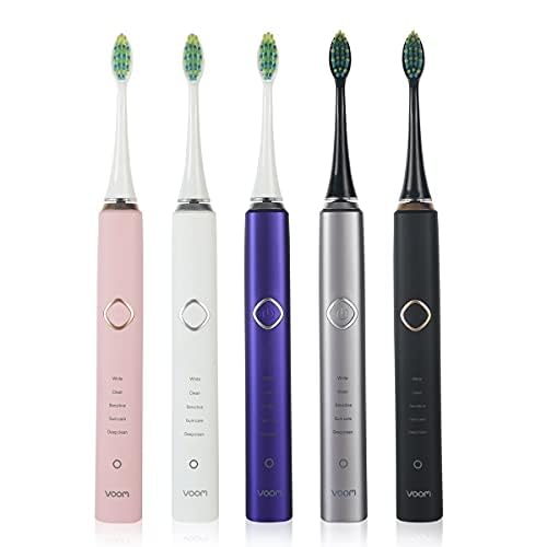 Voom Sonic Pro 7 Series Rechargeable Electronic Toothbrush Advanced Oral Care Technology 2-Minute Timer w/Quadrant Pacing 5 Adjustable Speeds