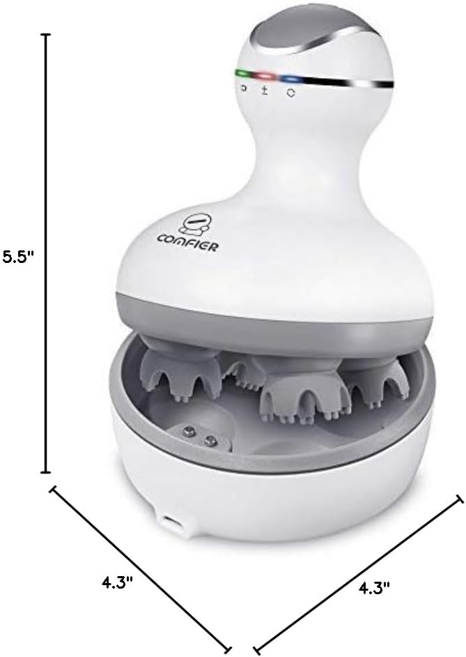 COMFIER Electric Cordless Hair Scalp Massager with Kneading 84 Massage Nodes Handheld Portable Head Scratcher Massager for Hair Growth Deep Clean and Stress Relax Gifts for Men Dad
