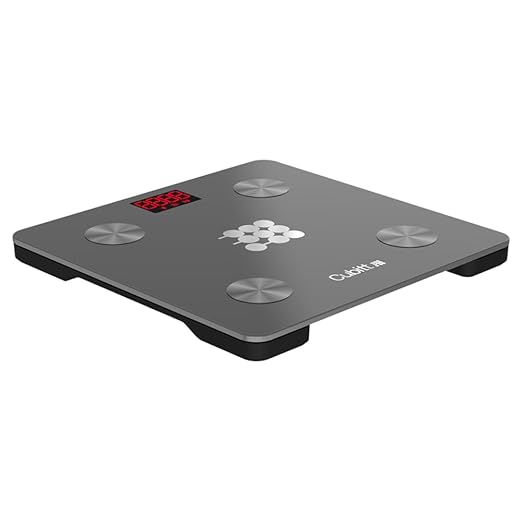 CUBITT Smart Digital Weight Scale 13 Body Composition Analizer BMI Muscle Mass Body Fat Scale with Smartphone App sync with Bluetooth (Grey)