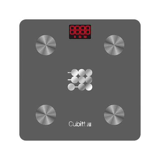 CUBITT Smart Digital Weight Scale 13 Body Composition Analizer BMI Muscle Mass Body Fat Scale with Smartphone App sync with Bluetooth (Grey)