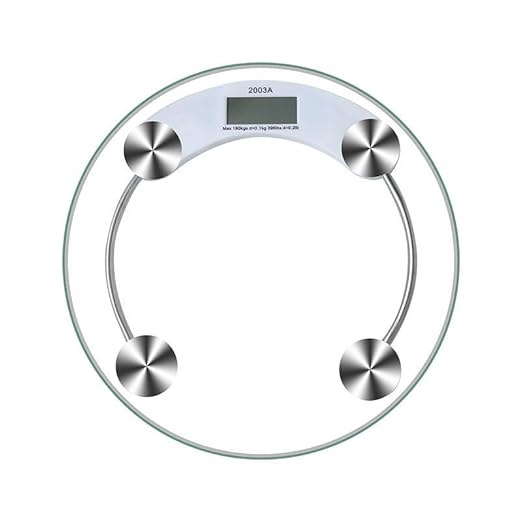 LCD Electronic Weighing Scale 180kg Glass Digital Body Weight Portable 33cm Diameter Home Bathroom Body Scales