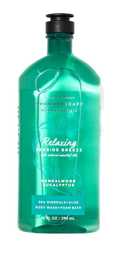Bath and Body Works Sandalwood Eucalyptus Seaside Breeze Body Wash and Foam Bath with Sea Minerals and Aloe 10 fl oz